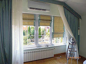 Римская штора с кантом в цвет штор. Софиевская Борщаговка