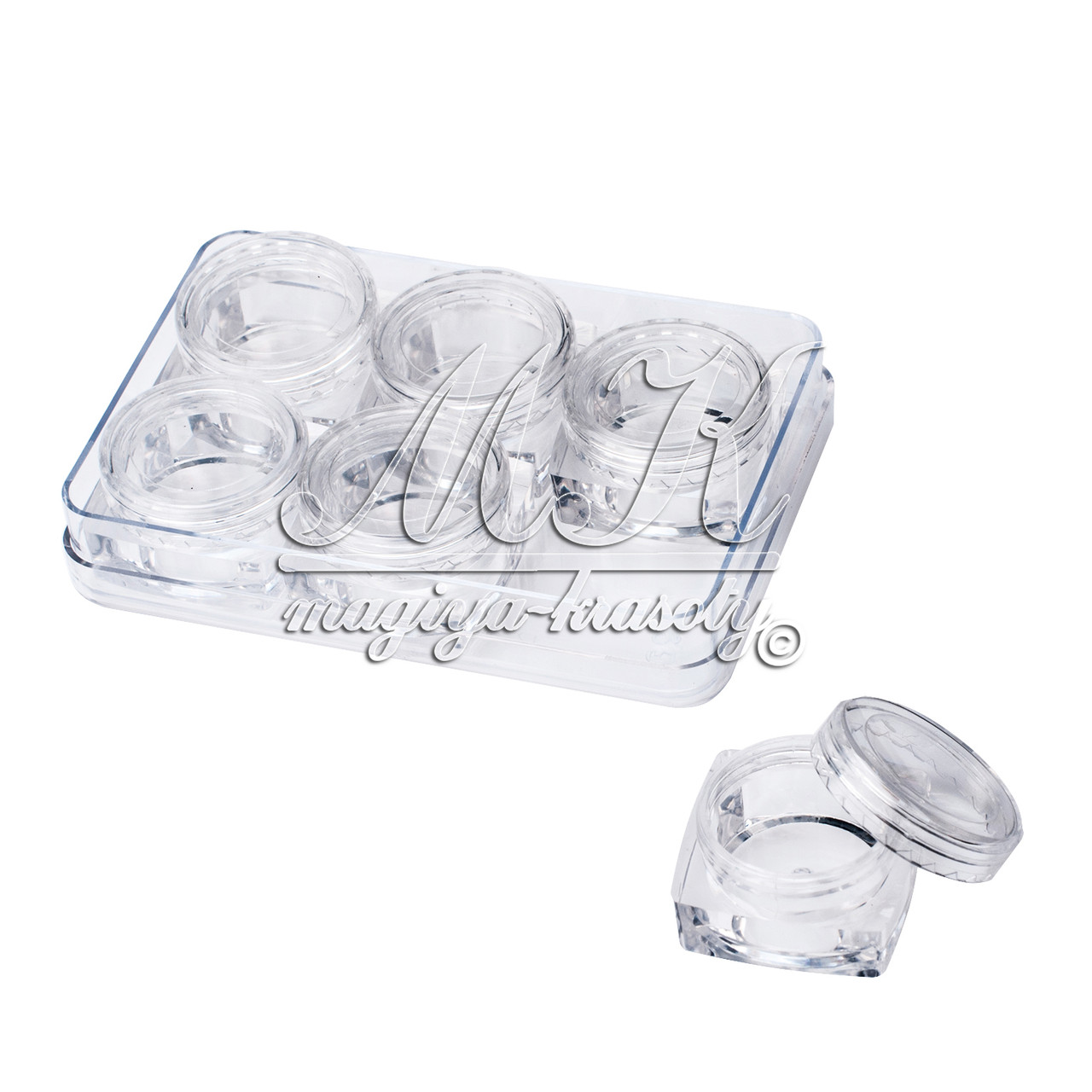 Порожня тара, квадратна (6 шт.) у пластиковому контейнері