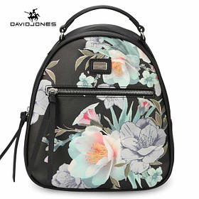 Модний рюкзак жіночий міський. Рюкзак для дівчинки з квітами DAVID JONES (чорний)