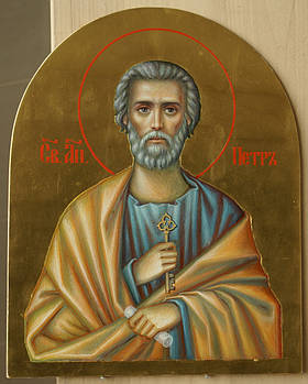 Сусальне золочення ікони Святого апостола Петра для хороса в храм.