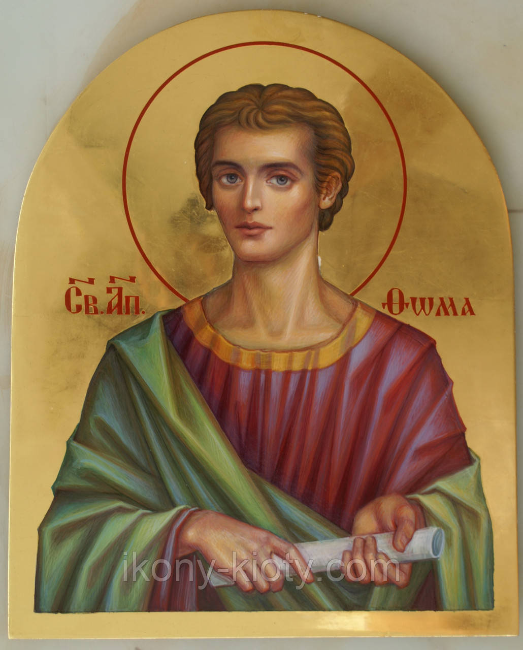 Сусальне золочення ікони Святого апостола Фоми для хороса в храм.