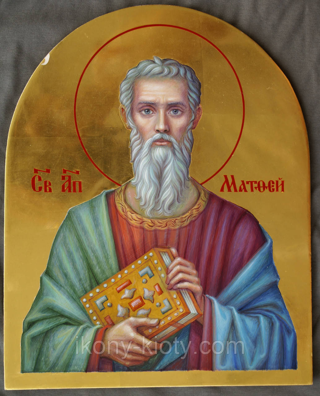 Сусальне золочення ікони Святого апостола Матвія для хороса в храм., фото 1