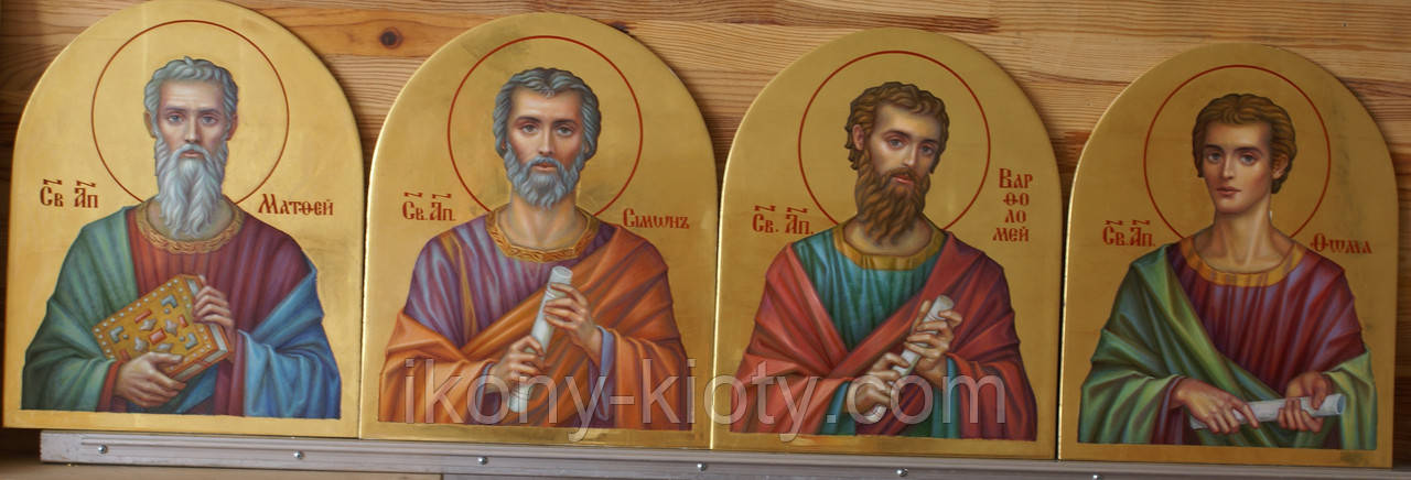 Сусальное золочение иконы Святого апостола Матфея для хороса в храм. - фото 3 - id-p686577453