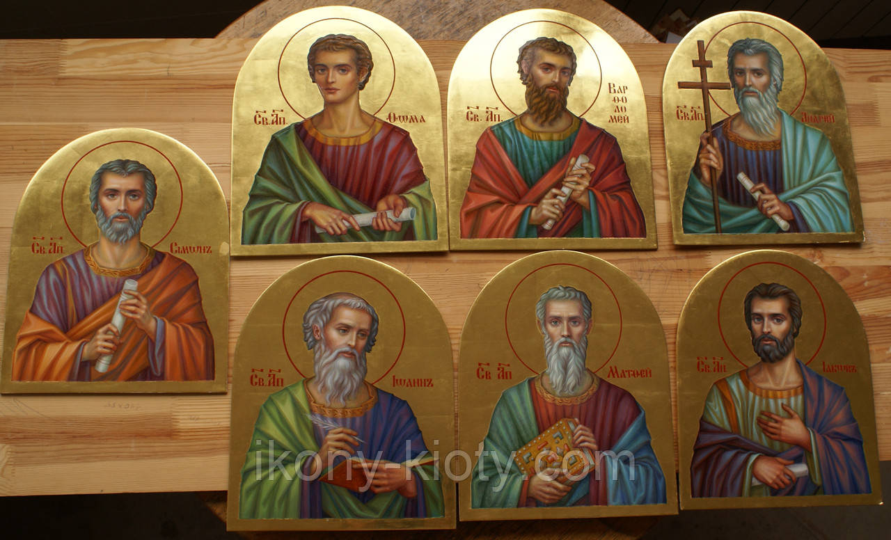 Сусальное золочение иконы Святого апостола Матфея для хороса в храм. - фото 4 - id-p686577453