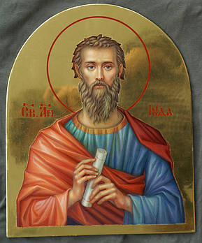 Сусальне золочення ікони Святого апостола Юди для хороса в храм.