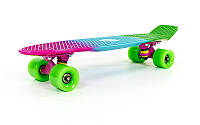 Скейтборд пластиковый Penny FISH COLOR POINT 22in полосатая дека с цветными болтами