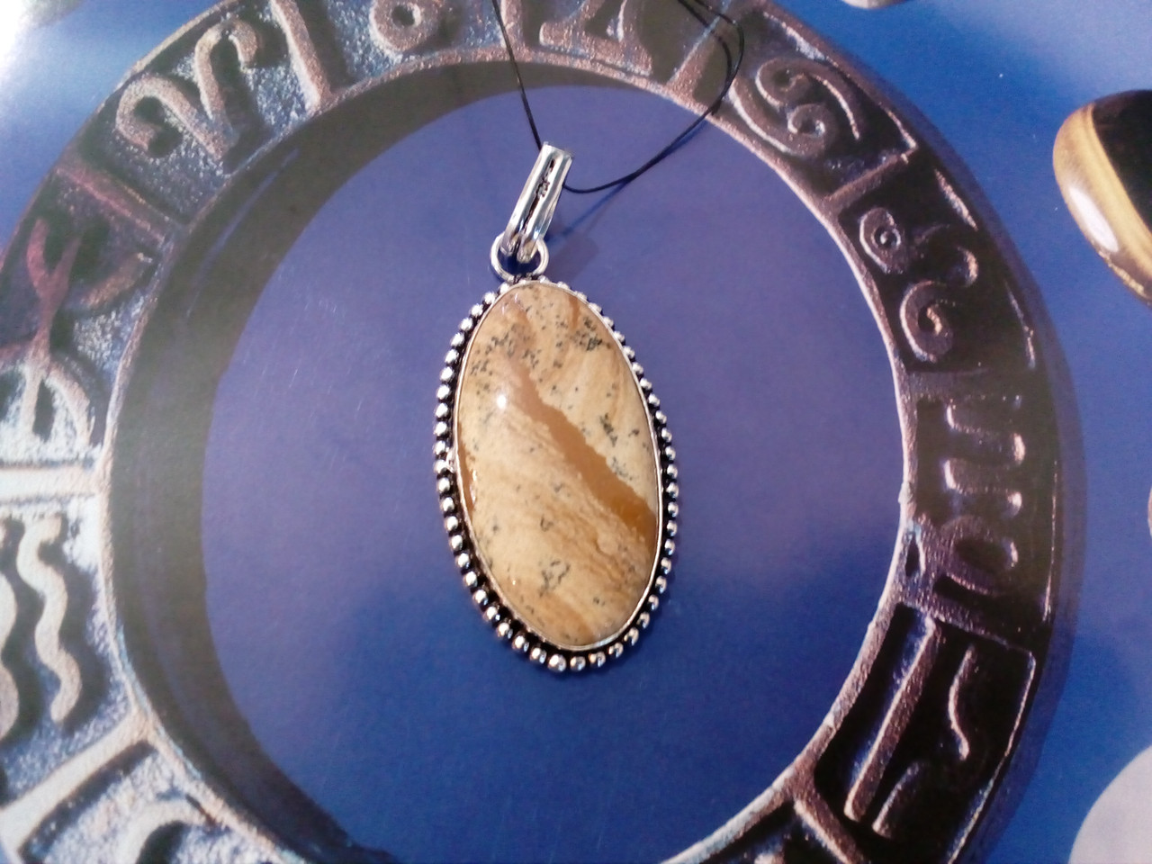 Яшма кулон з натуральної яшмою в сріблі, фото 1