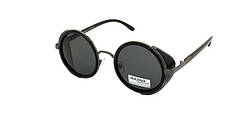 Чорні чоловічі сонячні окуляри круглої форми Matrix Polaroid