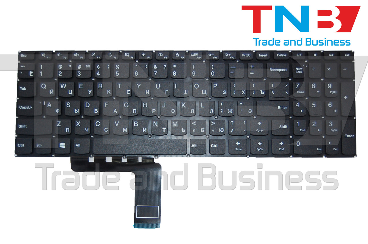 Клавіатура Lenovo IdeaPad 510-15 510-15ISK 510-15ABR Черная без рамки Тип1 Без кнопки включения