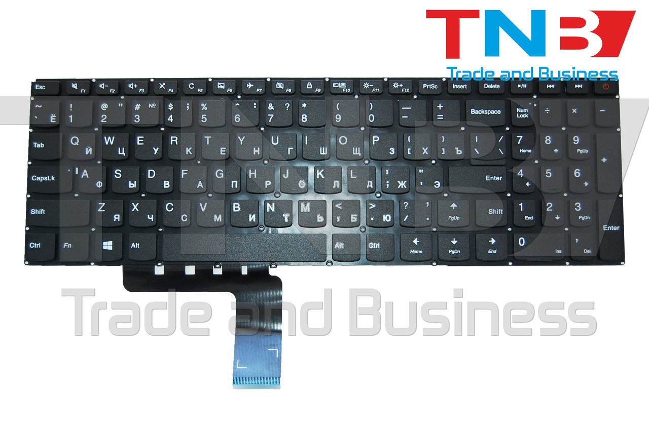 Клавіатура Lenovo IdeaPad 510-15 510-15ISK 510-15ABR Черная без рамки Тип2 Есть кнопки включения