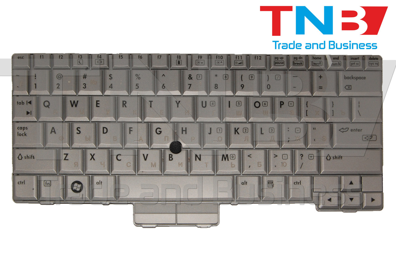 Клавіатура HP 90.4R807.S06 502836-031 501493-031 501493-001 454696-291 серебристая с трекпоимнтом RUUS