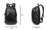 Рюкзак чоловічий / жіночий міський шкіряний Vormor (чорний), фото 5