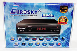 Eurosky ES-18 цифровий ефірний DVB-T2 ресивер metal; 2-x USB; AC3; Wi-Fi; IPTV; YouTube; Megogo