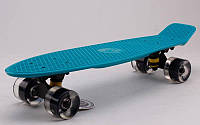 Скейтборд пластиковый Penny LED WHEELS FISH 22in со светящимися колесами (мятный-чер-чер)