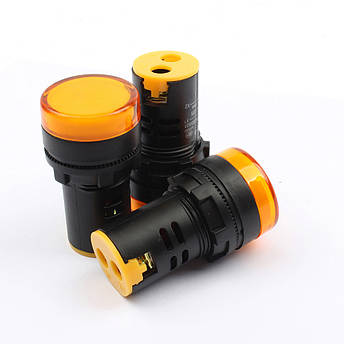 Світлодіодний індикатор AD16-16DS 240v AC/DC жовтий, фото 2