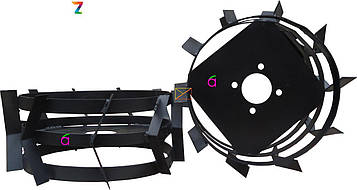Грунтозацепи до мотоблока (залізні колеса) Ø 380 мм із профтруби/мотоблока/мотоблока/мотоблоку