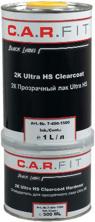 C. A. R FIT Лак прозорий Ultra HS, 1л + затверджувач 0,5 л