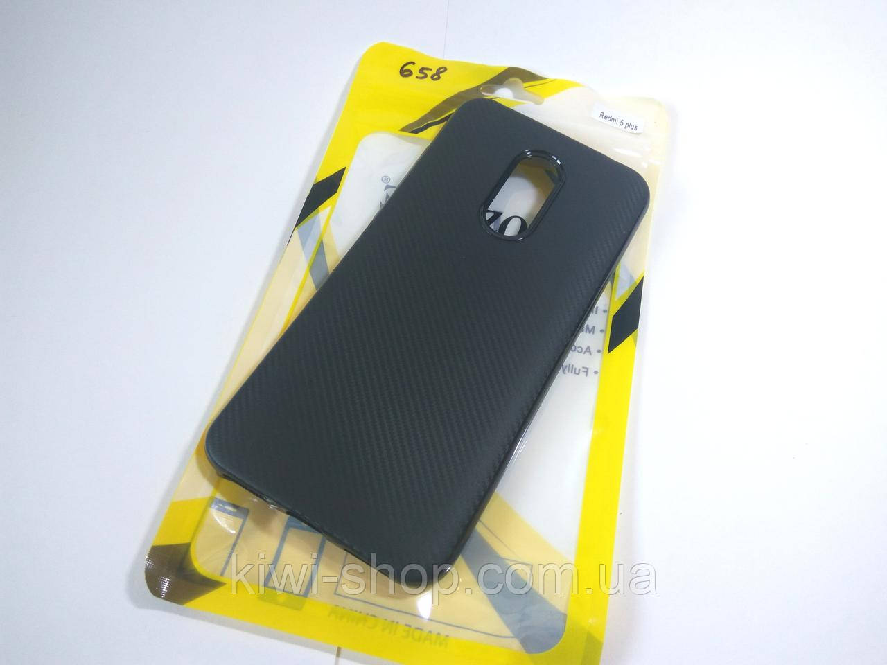 Чорний карбоновий чохол бампер "I-ZORE" для Xiaomi redmi 5 Plus — термополіуретан