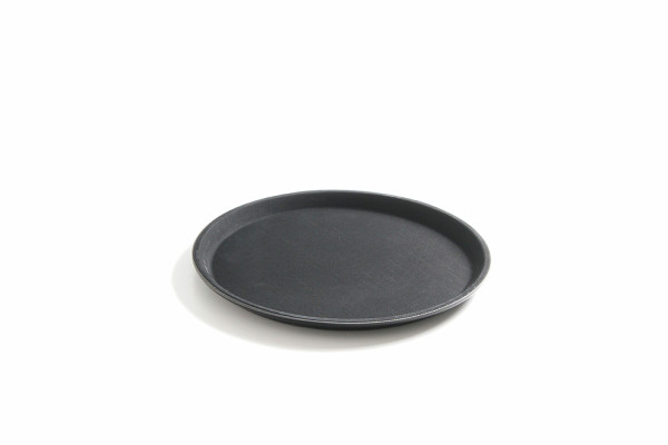 Піднос сервірувальний склопластик, круглий 280, чорний - фото 1 - id-p686952025
