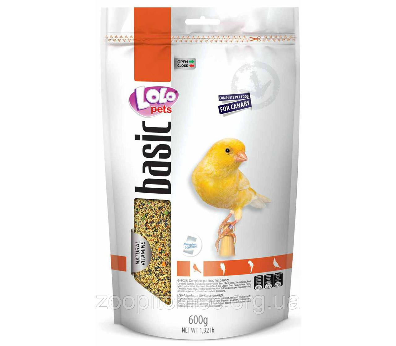 Корм для канарейок і кенарів природний з вітамінами Lolo Pets (Лоло Петс), 600 г, фото 1