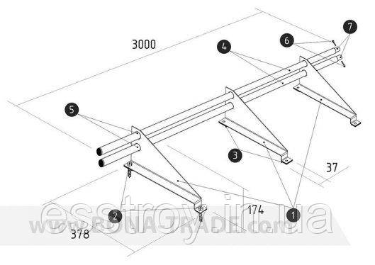 Снігозатримач решітка в зборі 3000 мм