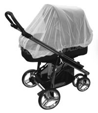 Москітна сітка (біла) універсальна на дитячу коляску, Мс100