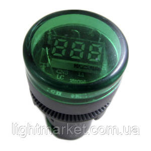 Сигнальна арматура з вольтметром зелена d22 ST 595G
