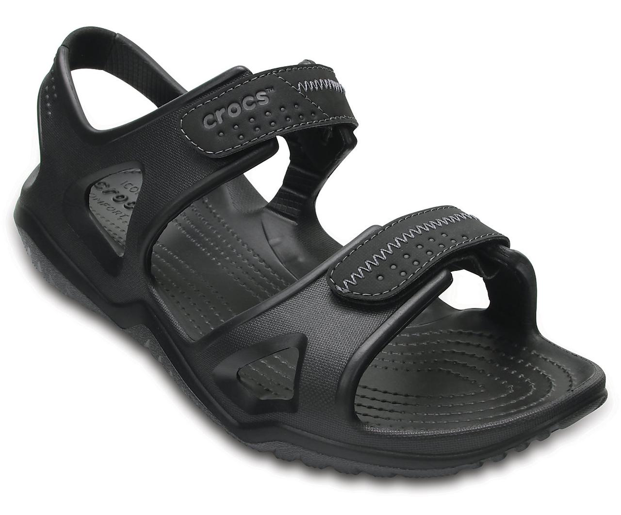 Сандалі чоловічі босоніжки Крокси оригінал / Crocs men's Swiftwater River Sandal (203965), Чорні 40-41