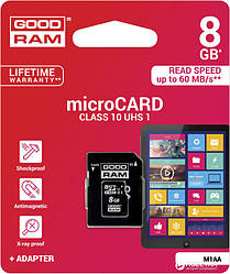 Карта пам'ятi GOODRAM microSDHC 8GB Class 10