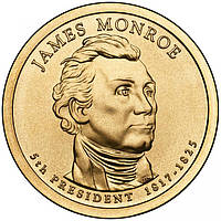 США 1$ 2008, 5 президент Джеймс Монро (1817-1825)