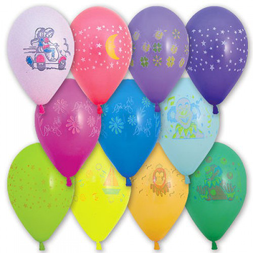 Повітряні кулі "Дитські" 10" (25 см) асорті пастель. В упак: 100 шт ТМ"Gemar"