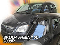 Дефлекторы окон (ветровики) Skoda Fabia II 2007-> 5D Combi 4шт(Heko)