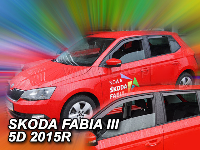 Дефлектори вікон (вітровики) Skoda Fabia III 2014+ HB (вставні, 4 шт.) (HEKO), фото 1
