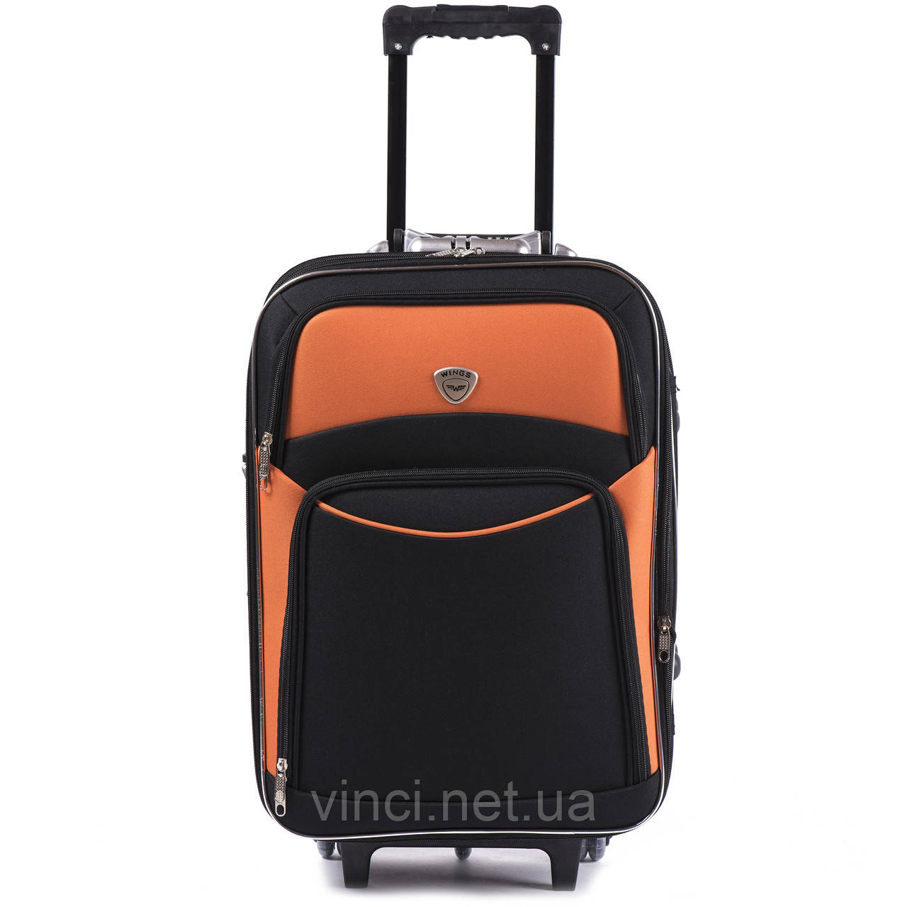 Чемодан дорожній Wings 102 ,малий 34л чорно-оранжевий, валіза на колесах !, фото 1