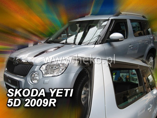 Дефлектори вікон (вітровики) Skoda Yeti 2009 5D 4шт (Heko)