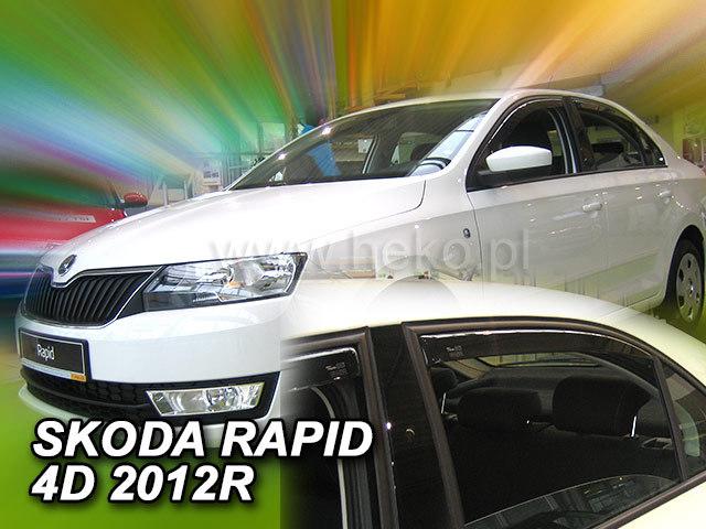 Дефлектори вікон (вітровики) Skoda RAPID 2012R.->/Seat Toledo 2013 5D 4шт(Heko)