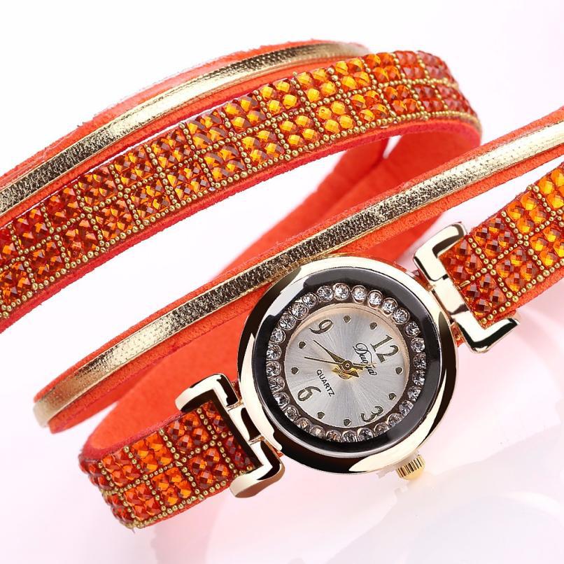 Женские часы браслет с оранжевым браслетом - фото 2 - id-p687346245