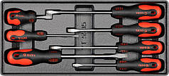 Набір плоских викруток (3х75, 5х100, 5х150, 6х38, 6х100, 6х150, 8х150) мм, 7 шт., YATO YT-5535
