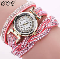 Жіночий наручний годинник-браслет зі стразами Crystal Gold, фото 3