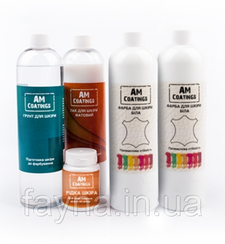 Набір для фарбування та реставрації шкіряного дивана з матовим лаком AM Coatings, фото 1