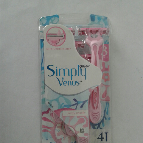 Станок женский одноразовый Gillette Venus Simply 3 4 шт. (на блистере новый дизайн) - фото 1 - id-p687534626