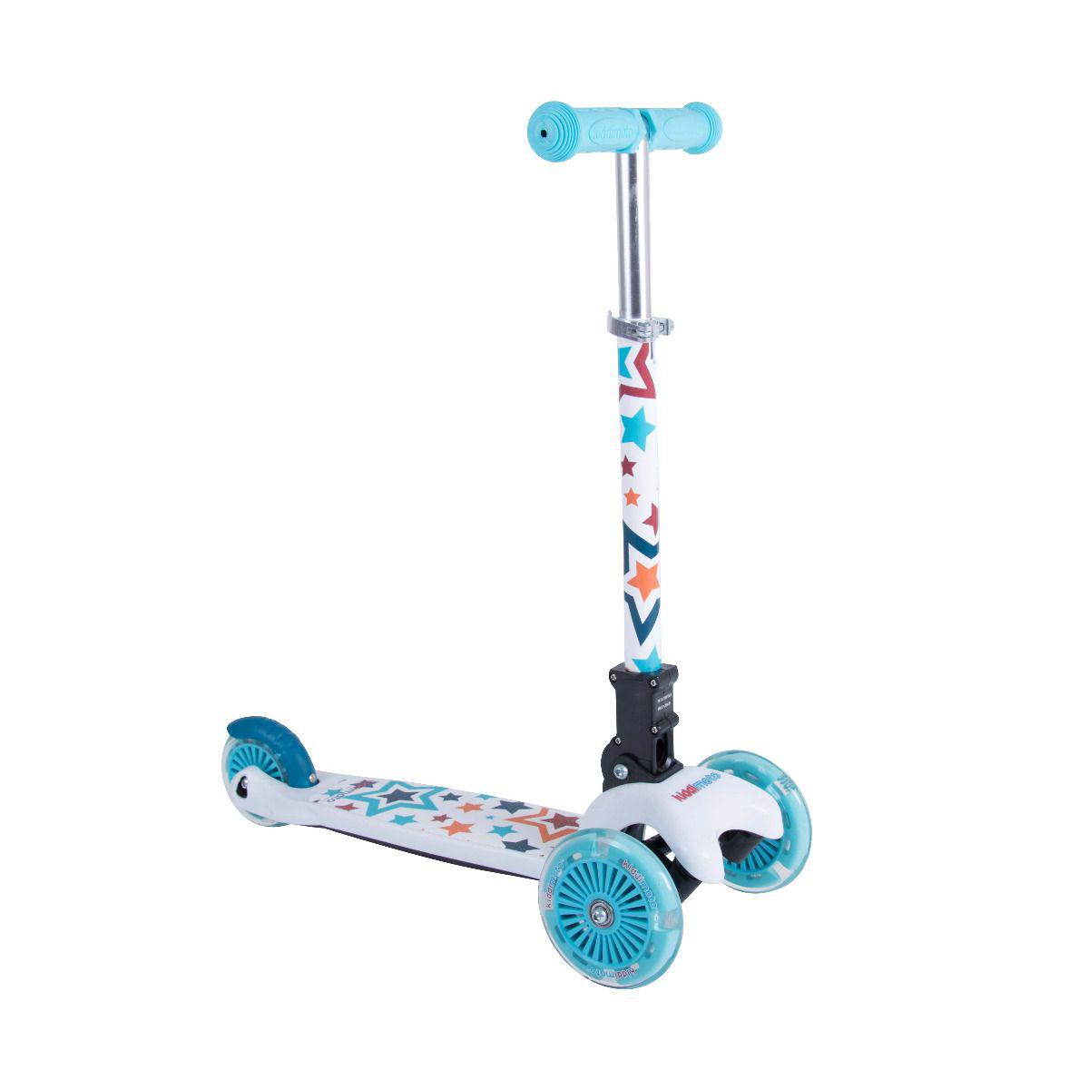 Самокат дитячий Kiddimoto Зірочки, складаний, білий