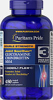 Глюкозамін Хондроітин МСМ, Double Strength Glucosamine, Chondroitin MSM Puritan's Pride, 480 таблеток
