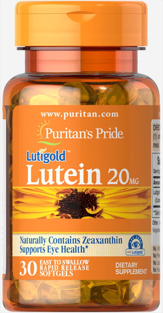 Лютеїн з зеаксантином вітаміни для очей, Lutein with Zeaxanthin, Puritan's Pride, 20 мг, 30 капсул