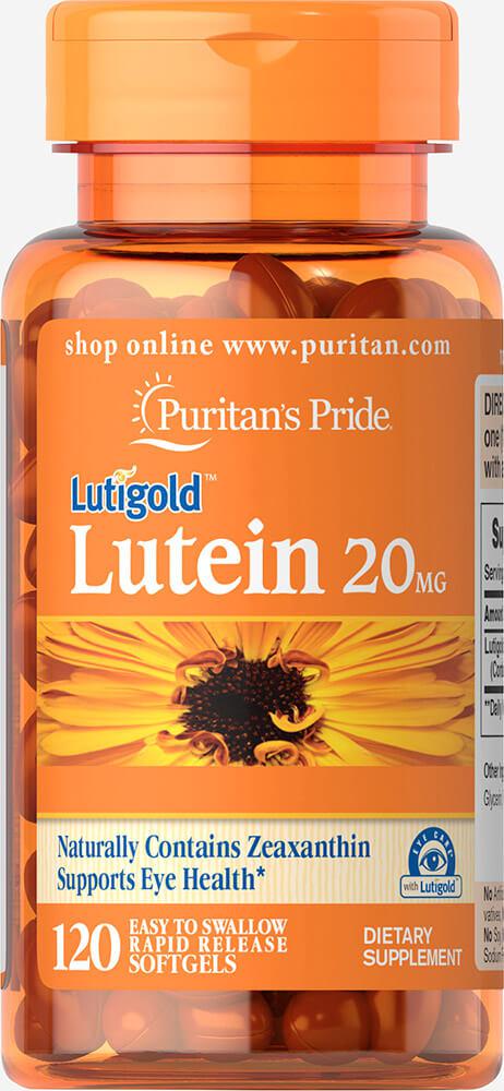 Вітаміни для зору Лютеїн і Зеаксантин, Lutein 20 mg with Zeaxanthin, Puritan's Pride, 120 капсул