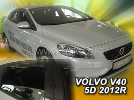 Дефлектори вікон (вітровики) Volvo V40 2012+ 5D (вставні, 4 шт.) (HEKO)