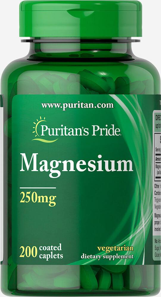 Магній, Magnesium 250 mg, Puritan's Pride, 200 пігулок