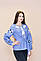Жіноча вишиванка Волинські візерунки з довгими рукавами 46р. джинс світлий, фото 2