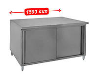 Стіл тумба шафа з нержавіючої сталі з розсувними дверима