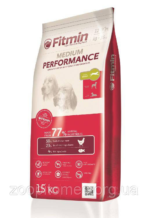 Fitmin dog medium performance Фитмин Перформенс Корм для собак середніх та великих порід з підвищеною активністю, 15 кг